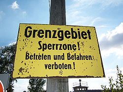 Sign at the Inner German border