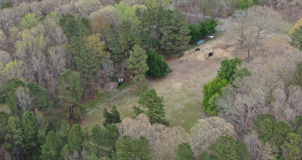 Aerial photo of the farm