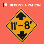 "Become an 11foot8 Patron" button