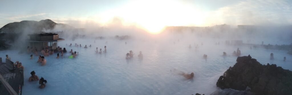 People enjoying the thermal spring