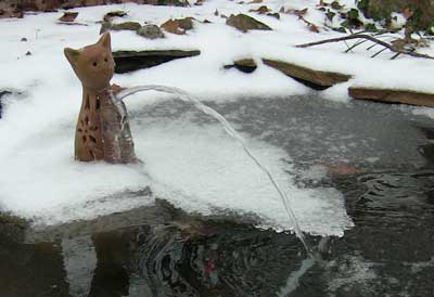 Kitty Fountain in the snow